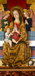 A Madona e o Menino Entronizado, c.1488 (sobre painel) de Piètro Alamanno