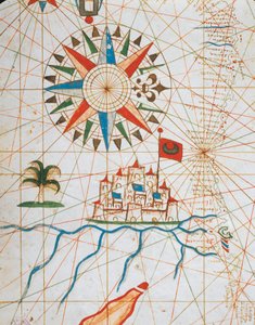 Alexandria, Egipto, de portolan atlas constituído por seis cartas, de Placido Caloiro e Francesco Oliva, Parchment. 1646.