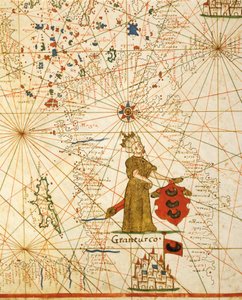 Império Otomano, de portolan atlas constituído por seis cartas, de Plácido Caloiro e Francesco Oliva, Parchment. 1646.
