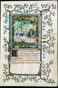 A Natividade. Das Petites heures du Duc de Berry ... de Pol de Limbourg