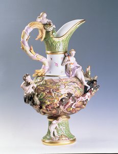 Jarro decorativo representando a Terra, fabricado em Misnia, c.1860-80 (porcelana)