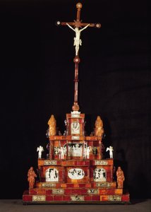 Altar portátil, oficina de Michael Redlin, Gdansk (madeira, âmbar e marfim)