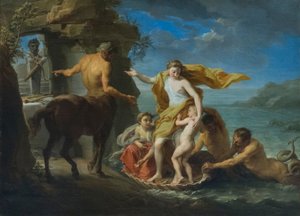 Tétis entrega Aquiles a Quíron de Pompeo Girolamo Batoni