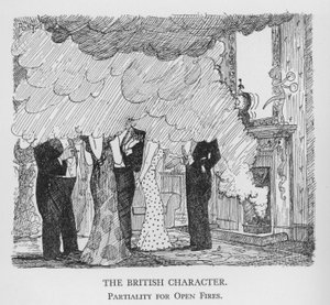 O Personagem Britânico, Partiality for Open Fires (litho) de Pont