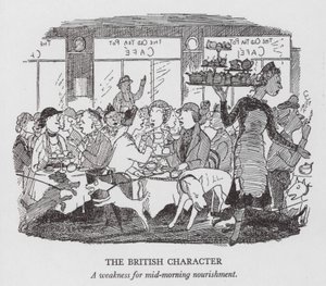 O carácter britânico, uma fraqueza para a alimentação a meio da manhã (litografia)