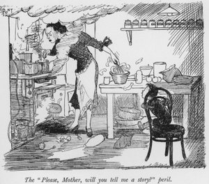 O perigo do "Por favor, mãe, podes contar-me uma história?" (litho) de Pont