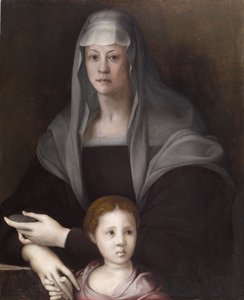 Retrato de Maria Salviati de &39;Medici com Giulia de&39; Medici