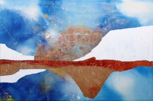 Reflexão abstrata sobre a montanha