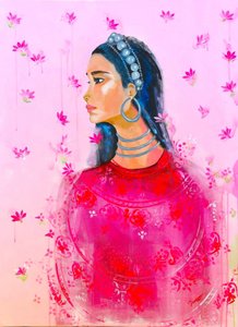 Mulher Elegante Lótus Rosa de Poonam Choudhary