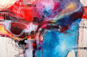 Fluxo abstrato vibrante de Poonam Choudhary