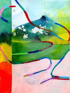 Paisagem abstrata vibrante de Poonam Choudhary