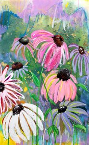Jardim de Echinacea colorido de Poonam Choudhary