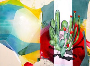 Cactos do deserto em cores vivas de Poonam Choudhary