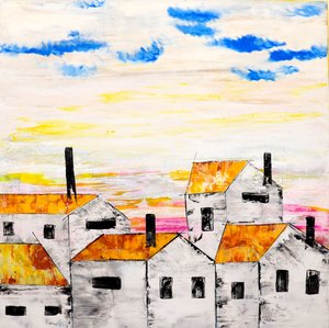 Paisagem urbana de uma vila animada de Poonam Choudhary