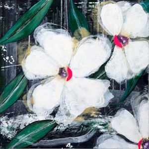 Flores brancas abstratas