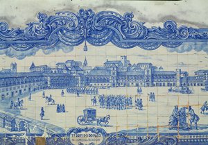Azulejos azulejos representando a Praça do Comércio, em Lisboa (cerâmica) de Portuguese School