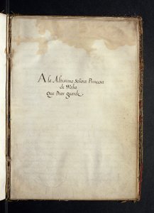 Dedicação à Infanta Maria de Espanha, a partir de uma história das peregrinações das Syon Nuns, compiladas em Lisboa no início do século XVII de Portuguese School