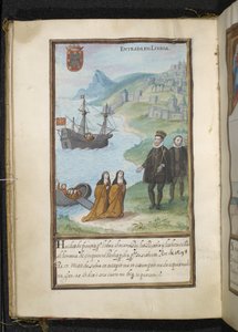 Ilustração, de uma história das peregrinações das Syon Nuns, compilada em Lisboa no início do século XVII de Portuguese School