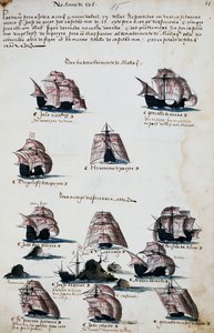 Navios de expedições marítimas para descobrir Malaca de Portuguese School