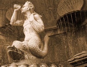 Triton Fountain, Santuário de Nossa Senhora dos Remédios, Lamego, Portugal 1738 (stone) de Portuguese School