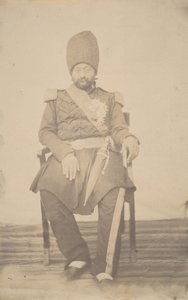 Retrato de Ardeshir Mirza, tio do rei, 1840-60s.