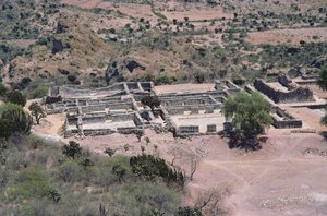 Vista aérea da cidade, período pós-clássico tardio de Pre Columbian