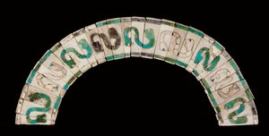 Colar Mochica, c.200-600 DC (concha e turquesa) de Pre Columbian Pre Columbian