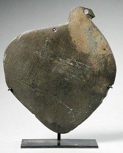 Paleta de cabeça de ave, possivelmente uma galinha-pintada, Período Naqada II, c.3500-3100 BC (xisto verde) de Predynastic Period Egyptian