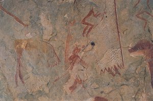 Figuras humanas e animais (pintura de cavernas) de Prehistoric Prehistoric