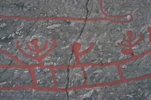 Suécia, distrito de Vastra Gotaland, Norrkoping, gravuras rupestres em Tanum ou Tanumshede de Prehistoric Prehistoric