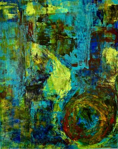Espirais abstratas em azul-petróleo dinâmico de Preston Harmon