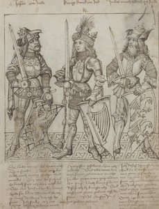 Josué, Rei David e Judas Maqboose de Primary Master of the Strassburg Chronicle