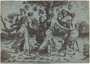 Dança das Dríades de Probably French 16th Century after Pierre Milan after Rosso Fiorentino
