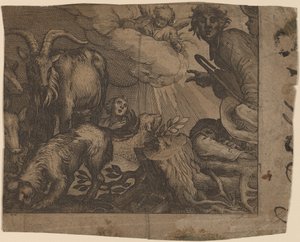 Anunciação aos Pastores de Probably Netherlandish 17th Century
