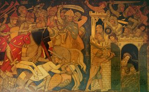Batalha entre Judas Maccabaeus e Timotheus, e a Queda de Maspha, reconstrução de uma parede uma pintura originalmente na Câmara Pintada do Palácio de Westminster