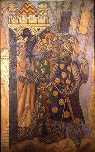 Joab e Abner, reconstrução de uma pintura de parede originalmente na Câmara Pintada do Palácio de Westminster