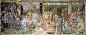Histórias do Papa Silvestre e do Imperador Constantino, de Prospero Fontana (1512-1597), fresco, salão, Palazzina della Viola, Bolonha, Itália