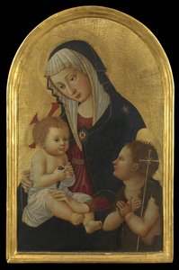 A Virgem com o Menino com Pintassilgo e o Menino São João, após 1460 (têmpera sobre painel) de Pseudo Pier Francesco Fiorentino