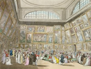 Sala de Exposições, Somerset House, de &39;Ackermann&39;s Microcosm of London&39;, 1808 (aquatinta colorida) de Pugin and Rowlandson