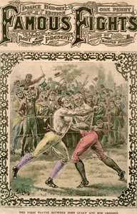 A primeira batalha entre John Gully e Bob Gregson, 1807 final do século XIX ou início do século XX.