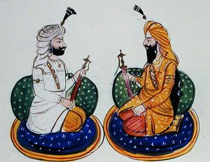 Sardar Sher Singh Atariwala e Maharaja Sher Singh Atariwala, c.1890 (aguarela sobre papel)