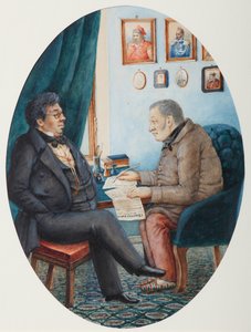 Faddey Venediktovich Bulgarin e Nikolay Ivanovich Gretsch, 1849 de Pyotr Andreyevich Karatygin
