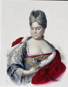 Retrato da grã-duquesa Natalya Alexeevna da Rússia (1673-1716), irmã do czar Pedro I, o Grande (1672-1725). (Retrato da grã-duquesa Natalya Alexeevna da Rússia, irmã do czar Pedro, o Grande). Obra de Pyotr Fyodorovich Borel (1829-1898),