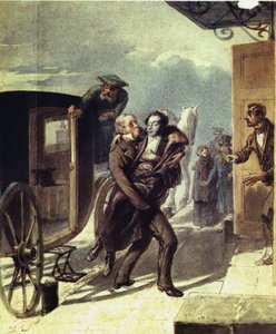 Pushkin após o duelo, 1855