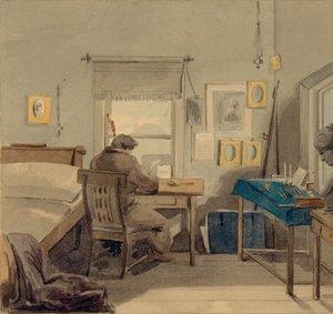 No trabalho. Na Casa Pavel Nashchokin, 1824