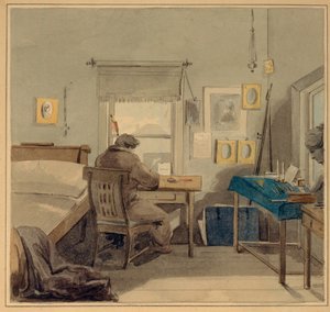 No trabalho. Na Casa Pavel Nashchokin, 1824