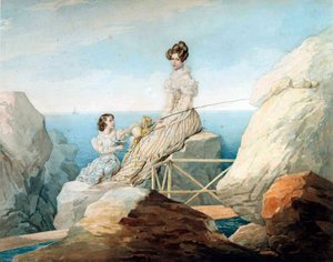 Imperatriz Alexandra Fyodorovna com a filha grã-duquesa Maria Nikolaievna da Rússia, década de 1820.