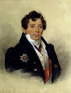"Retrato de Alexander Turgenev (1784-1846), historiador e estadista russo" Litografia de Pyotr Fyodorovich Sokolov (1791-1848) 1816 Pushkin Memorial Museum, São Petersburgo de Pyotr Fyodorovich Sokolov