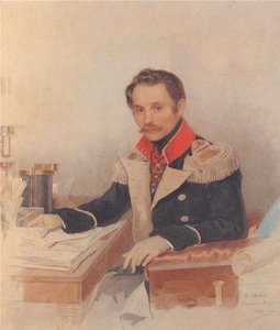 Retrato de Leonty Vasilievich Dubelt 1792-1862, Chefe do Estado Maior do Corpo de Gendarmes, 1834 de Pyotr Fyodorovich Sokolov