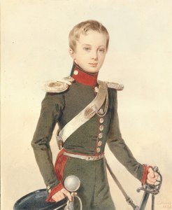 Retrato do príncipe herdeiro Alexander Nikolayevich 1818-1881, 1828 de Pyotr Fyodorovich Sokolov